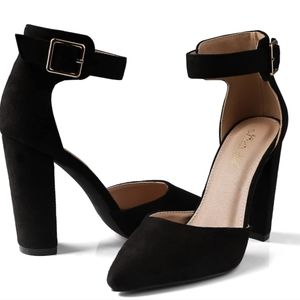 NinetinGel 4in. Black Suede Heels
